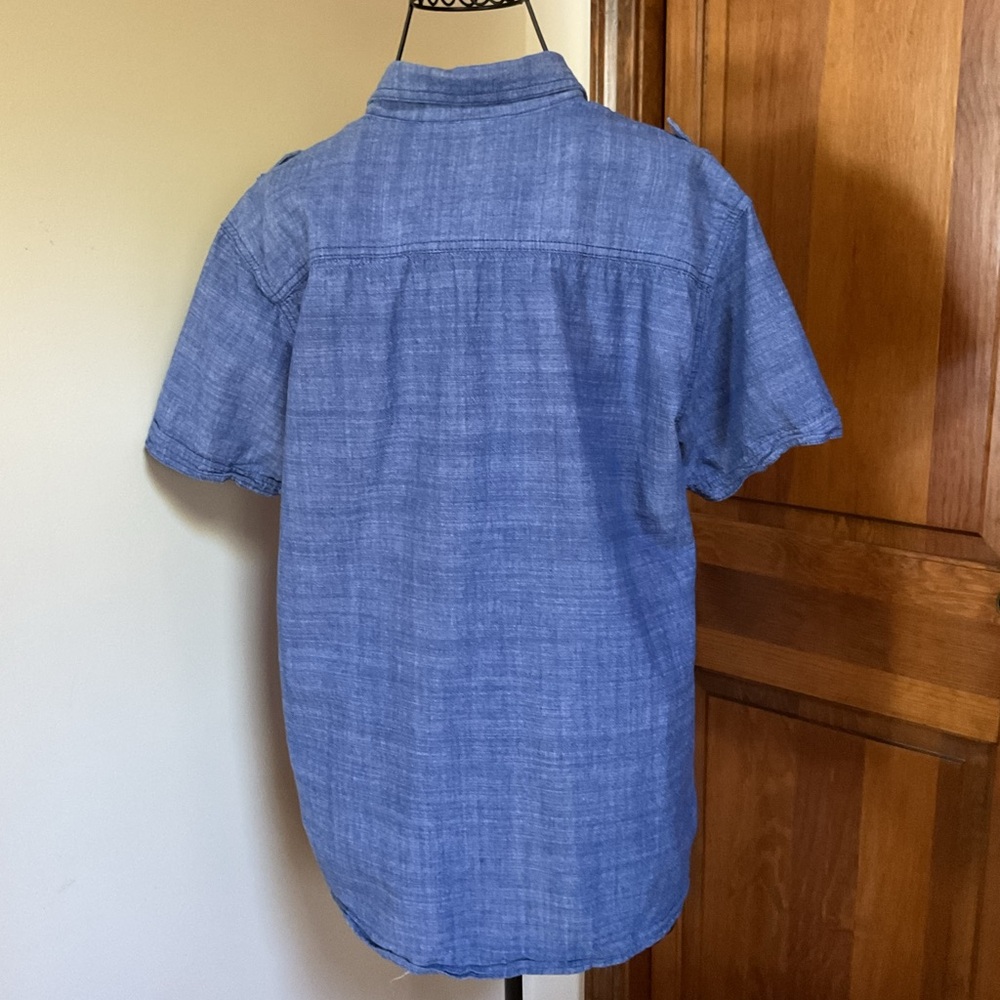 Black Jack Men's Blue Short Sleeve Shirt, L - Picture 3 of 5